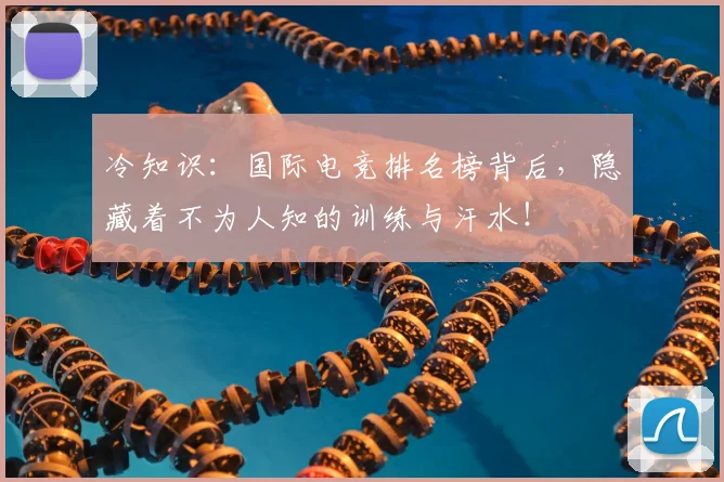 冷知识：国际电竞排名榜背后，隐藏着不为人知的训练与汗水！